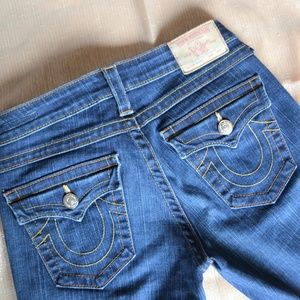 True Religion Becky Flap Pocket Blue Jeans